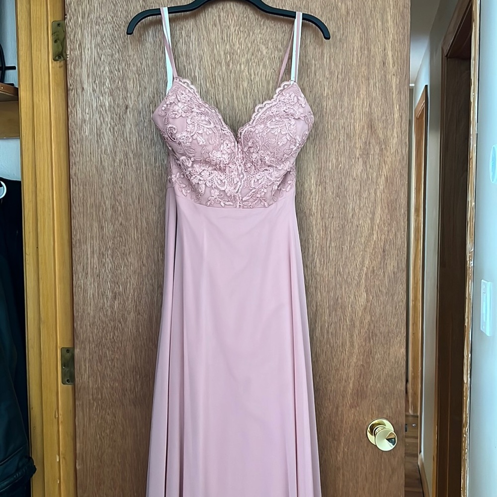 Dusty Rose Lace Top Dress